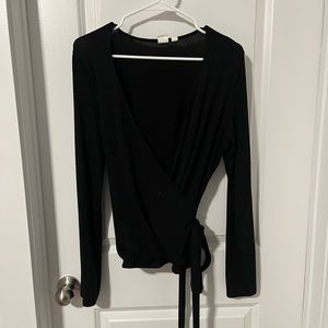 Balletcore Gap faux wrap sweater with side ties, size L